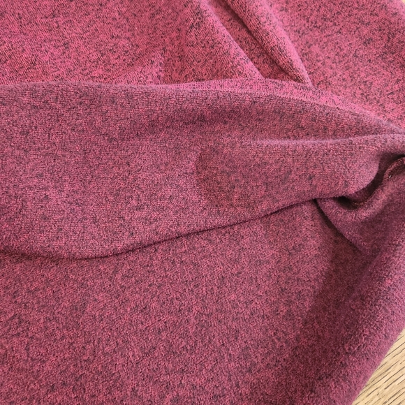 Wrangler Authentics Men's 1/4 Zip Marled Knit Pullover Sweater in Burgundy Red - Picture 6 of 6
